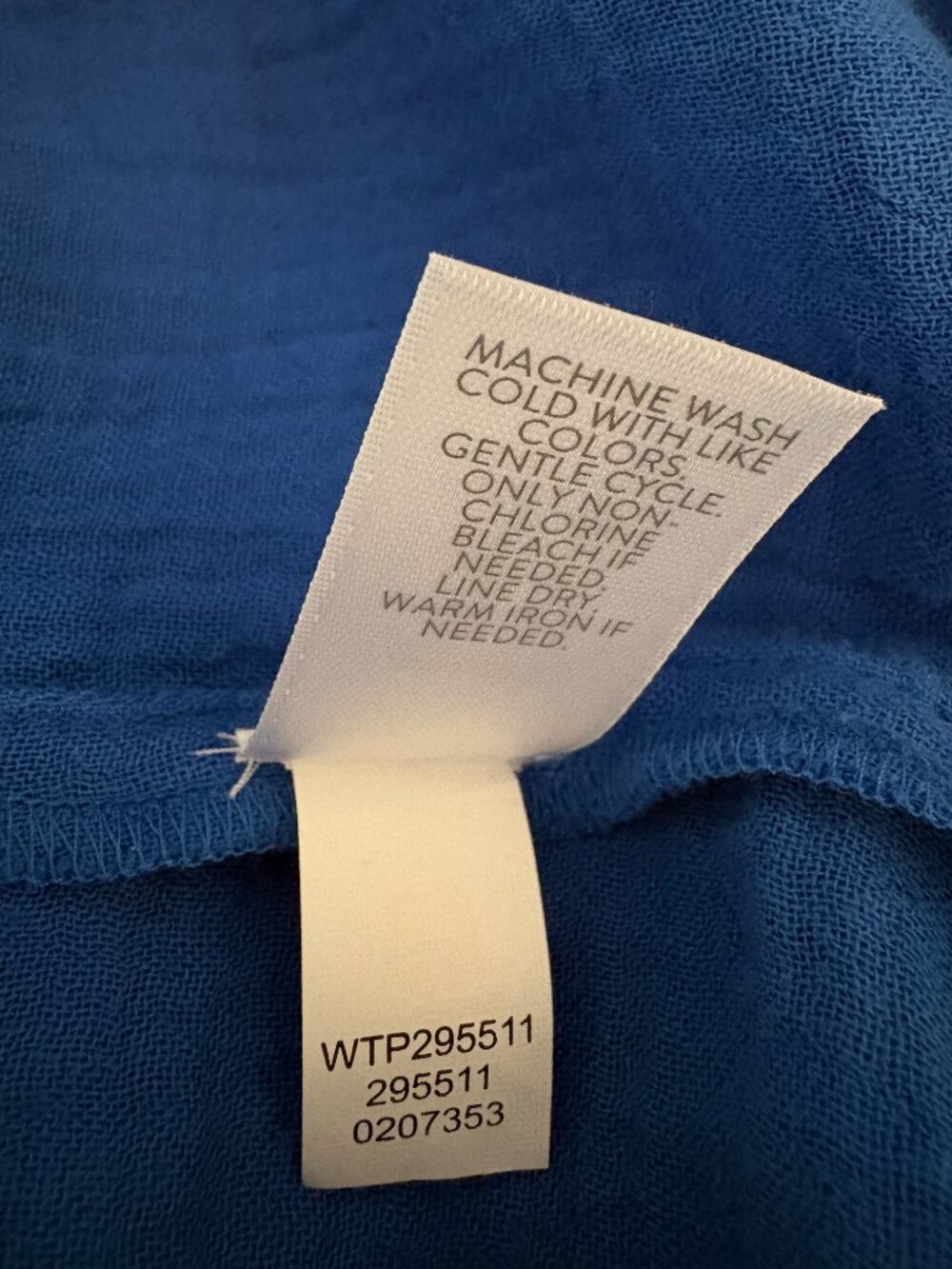 J. Jill Gauze Amalfi Coast Blue Popover Sz M - Picture 5 of 5